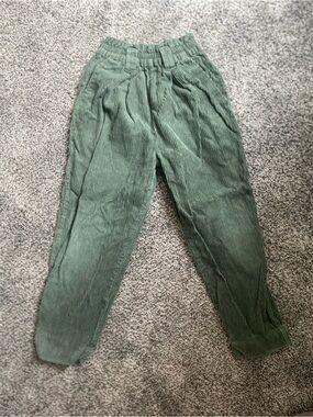 Green Corduroy Kid’s Vintage Casual Pants